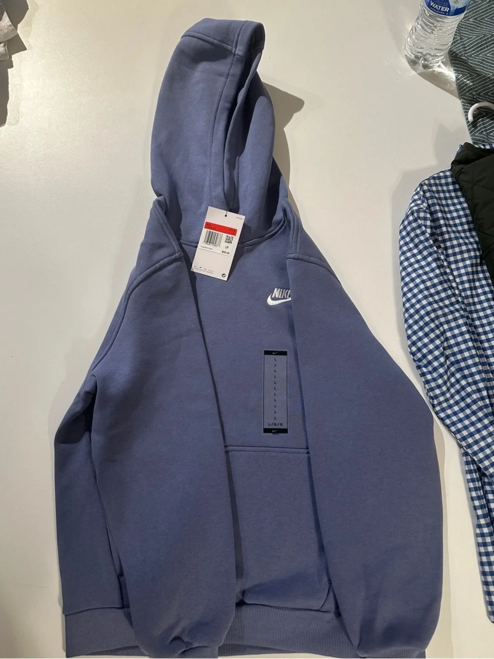 Nike Kids Hoodie in Dusty Blue with White Logo